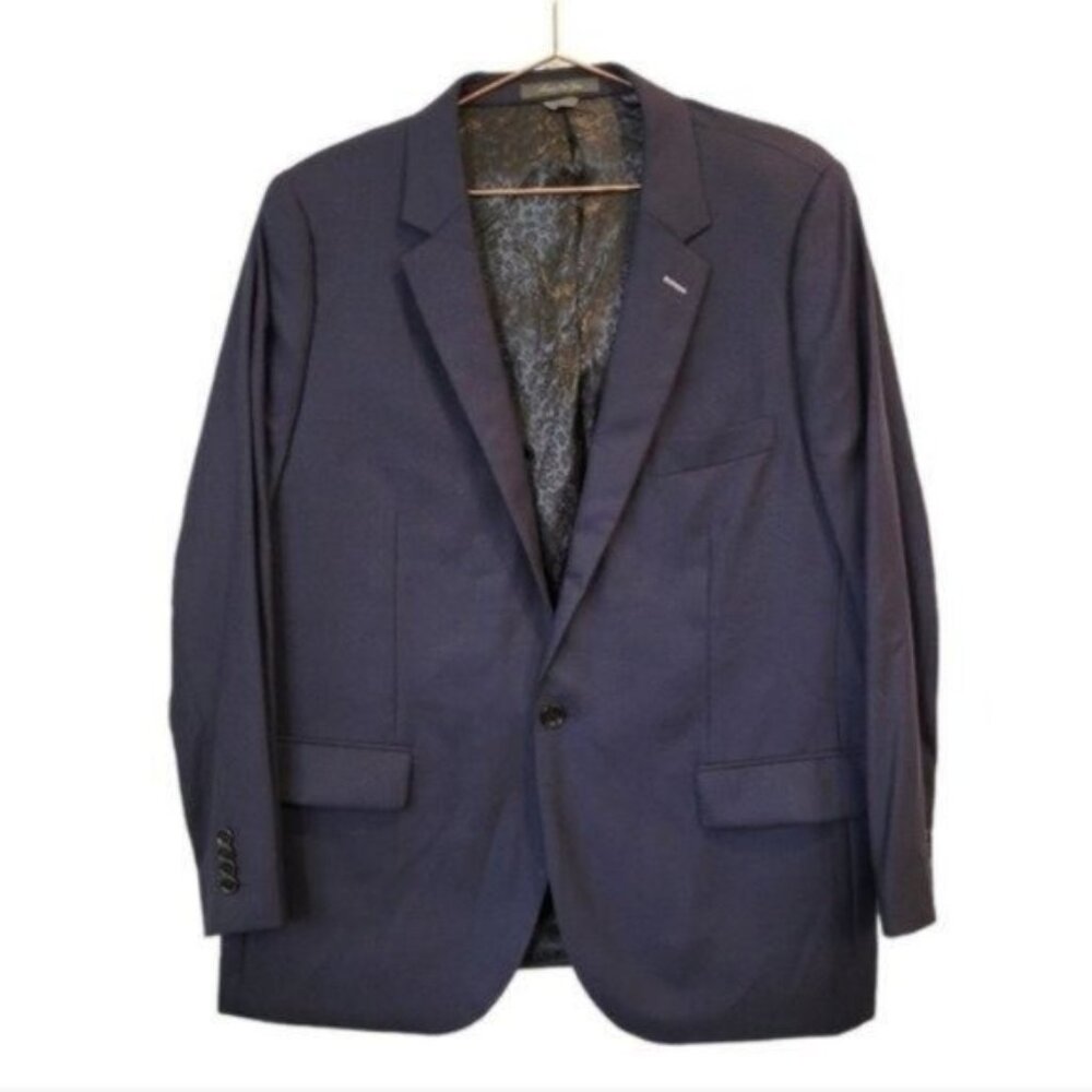 Indochino | Mens Wool Cashmere 1 Button Front Sports Coat Blazer Jacket Navy
